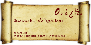 Oszaczki Ágoston névjegykártya